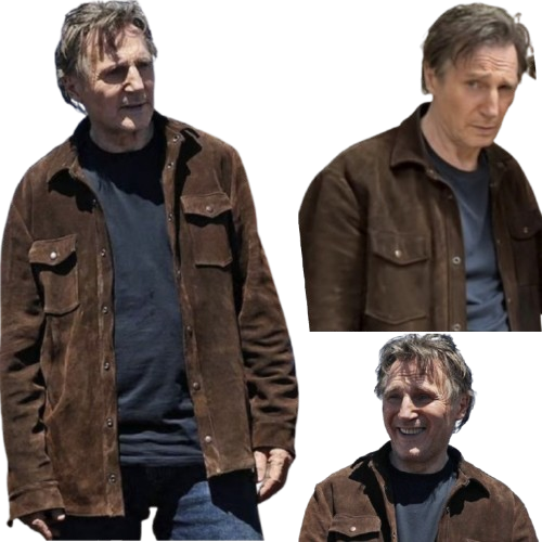 Liam Neeson The Mongoose Brown Suede Leather Jacket - Image 3